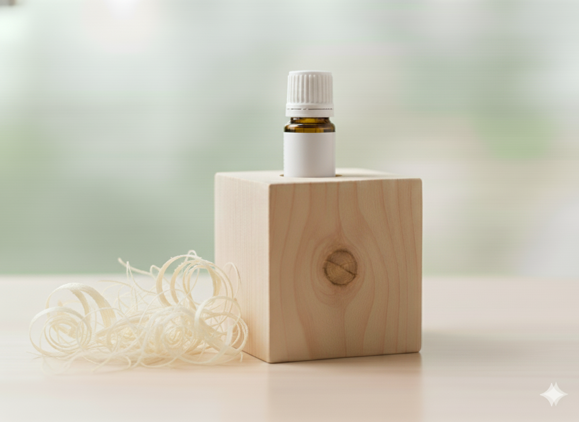 Zirbenholz Würfel-Set - 10 ml naturreines ätherisches Zirbenöl + Zirbenspäne